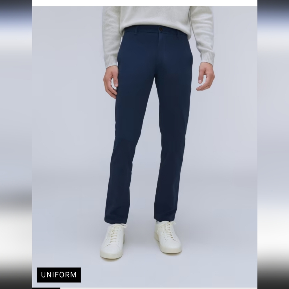 NWT EVERLANE the performance uniform chino straight leg pant 32x28  navy